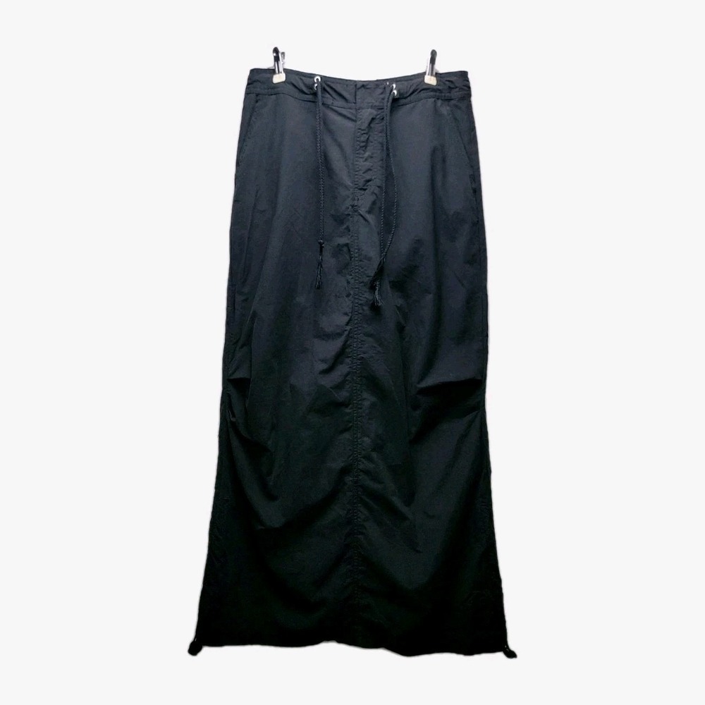 VTG Y2K Parachute Cargo Maxi Skirt Size 3 Black Zana-Di Grunge Streetwear